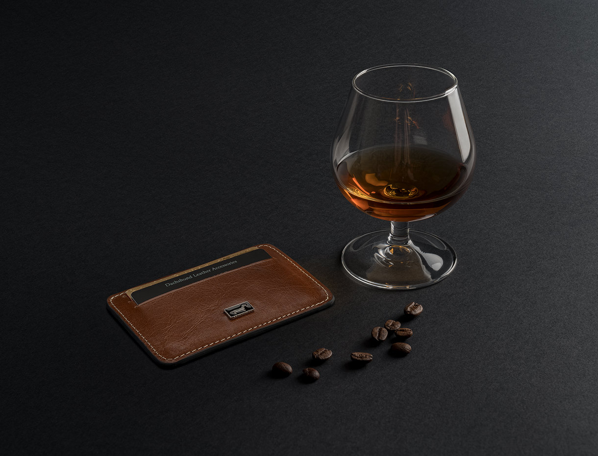 Dachshund Leather Cardit Card Holder
