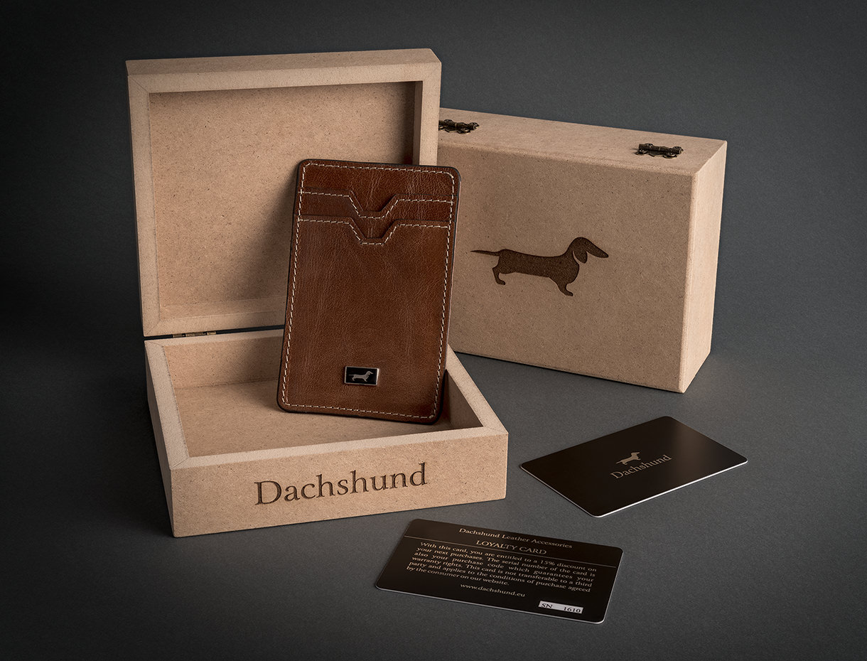 Dachshund Leather Stout Card Holder